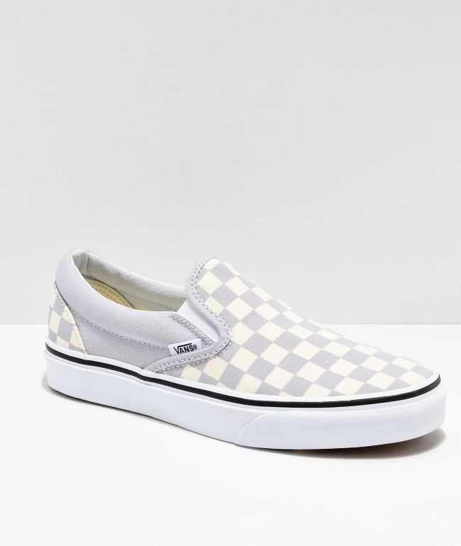 pure white and black checkerboard vans